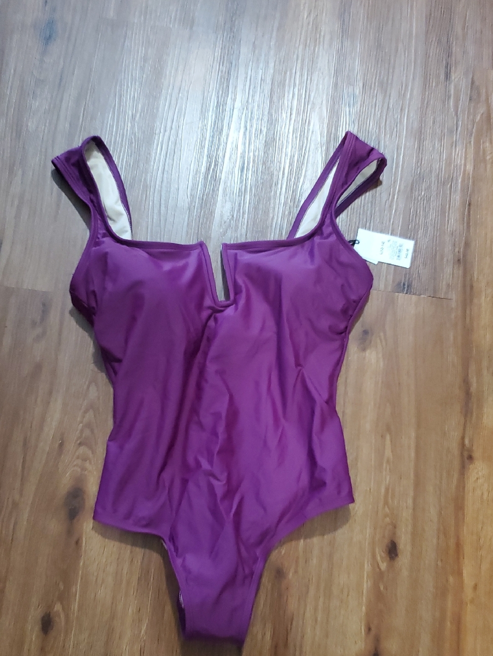 Shade & Shore V-Notch One-Piece Swimsuit in Plum